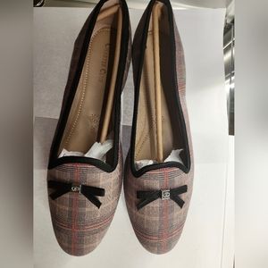 Charter Club KIMI BLACK PLAID FLATS WOMEN SIZE 10.5